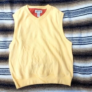 Orvis Sweater Vest Vintage Yellow 100% Cotton